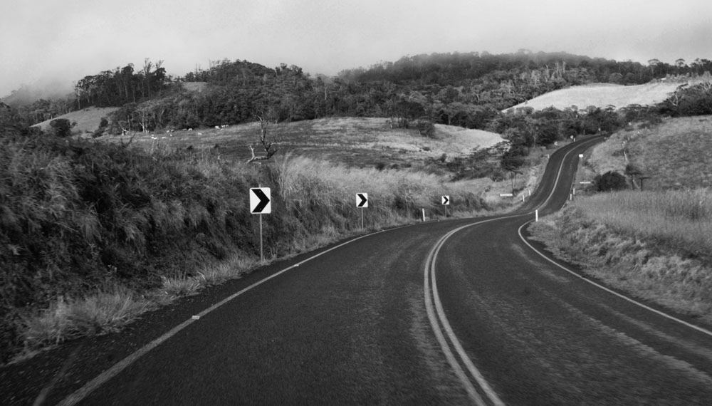 Black And White Curvy Street