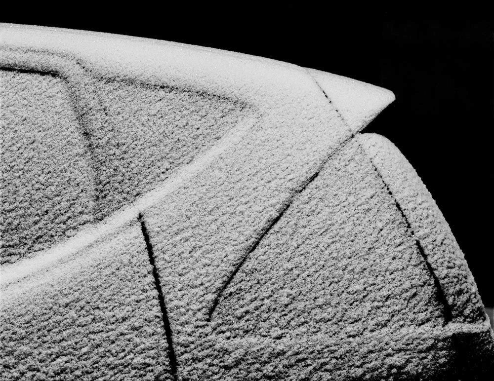 Black And White Frosted Car